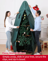 Christmas Tree Bag 9 Ft Upright Christmas Tree Storage Bag 9 Foot Tree, Christmas Tree Cover for Upright Storage Fit 8 Ft / 9 Ft / 10 Ft, Artificial Christmas Tree Storage Bag BakCover