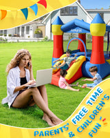 AirMyFun Toddler Bounce House with Blower for Kids 3-8, Inflatable Bouncy Jumping Castle with Slide, Indoor/Outdoor Jump Bouncer House, 82011A AirMyFun