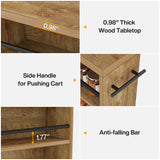 Tribesigns Slim Storage Cart, Rolling Narrow Kitchen Cart on Wheels for Small Place, 4-Tier Slide Out Slim Utility Cart Skinny Laundry Cart with Handle for Kitchen, Bathroom, Laundry (Farmhouse) Tribesigns