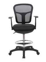 OfficeFactor Drafting Chair Tall Office Chair with Arms Executive Ergonomic Standing Desk Chair with Anti Scratch Wheels and Footrest OFFICE FACTOR