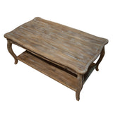 Alaterre Furniture Austerity 42-Inch Rustic Coffee Table with Open Shelf, Curved Legs, and Scalloped Edge - Easy Assembly Reclaimed Wood Living Room Table - Farmhouse Furniture (Driftwood Finish) Alaterre Furniture