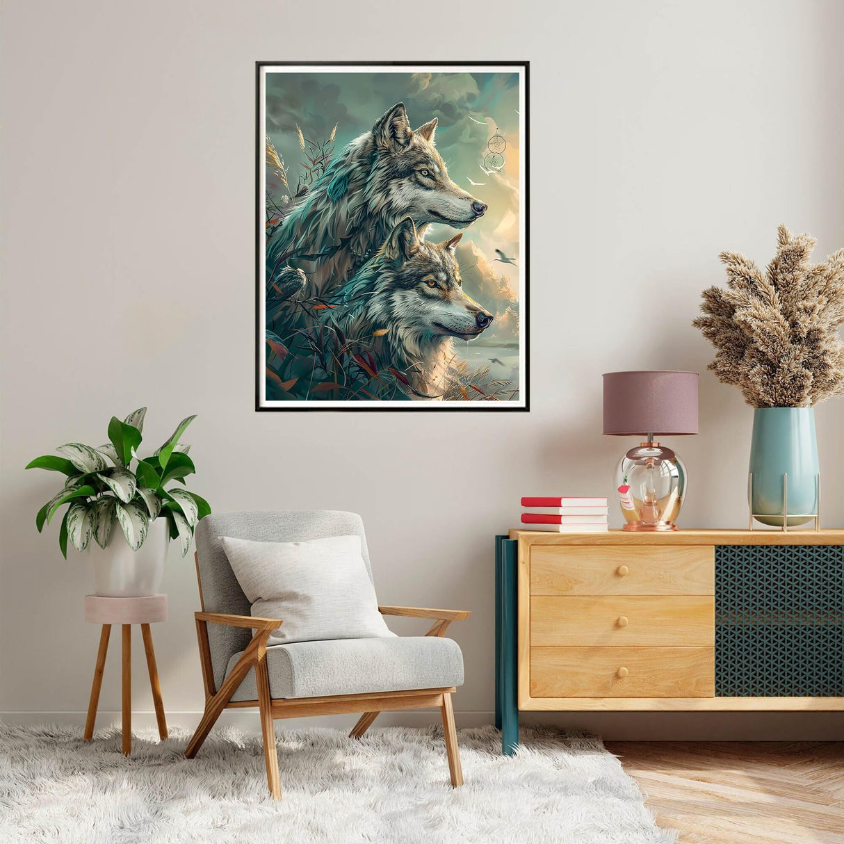 SKRYUIE Paint by Numbers Kit for Adults Beginner Wolf, Acrylic Animals Oil Painting by Numbers Kits with PaintBrushes Paintwork Art Crafts Canvas for Home Decor 16x20 inch c7 SKRYUIE