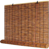 Blackout Bamboo Blinds, Outdoor Bamboo Roll-up Shades,Waterproof Cordless Roller Shades Natural Retro Roll-up Reed Shade with Lifter, for Home Patio Porch(72" W x 72" H) WoodArtSupply