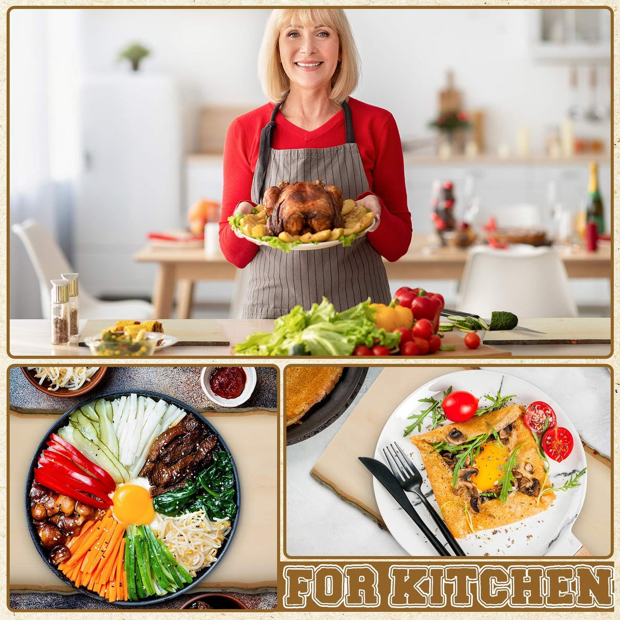 Briwooody 6 Pcs Hollow Wood Plank Live Edge Woodslab Unfinished Wood Boards for Crafts Rustic Wooden Plaque for DIY Burning Home Decor Weddings(11 x 7-9 Inch) Briwooody