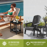 LEJANEOYE Outdoor Coffee Table, 2-Tier Adirondack Outdoor Side Table Weather Resistant, Patio End Table for Pool, Porch, Backyard. LEJANEOYE