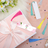 Tenare 30 Pieces Sublimation Blank Bookmark Heat Transfer Metal Aluminum DIY Bookmark with Hole and Colorful Tassels for Crafts, Birthday Wedding, Single-Sided Printing Tenare