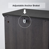 OLD CAPTAIN Wooden Tilt Out Trash Cabinet, Hidden Trash Can Kitchen Holds 10 Gallons (Dark Brown+Black Top Panel) OLD CAPTAIN