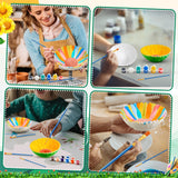 Trandraft 6 Set Paint Your Own Ceramic Sunflower Bowl Keepsake DIY Ceramics to Paint Paintable Ceramic Bowl Unpainted Ceramic Bisque Painting for Adult Craft Projects Trandraft