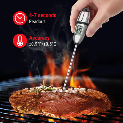 ThermoPro TP-02S Instant Read Meat Thermometer Digital Cooking Food Thermometer with Super Long Probe for Grill Candy Kitchen BBQ Smoker Oven Oil Milk Yogurt Temperature