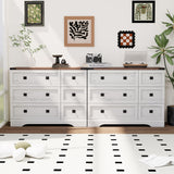Royal Windsor Farmhouse 6 Drawer Dresser for Bedroom, Chest of Drawers Dresser for Closet, Clothes Organizers and Storage with Spacious Tabletop, Wooden Dressers for Living Room, White Royal Windsor