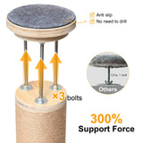 FUKUMARU Floor to Ceiling Cat Tree, 6 Level Adjustable Height (5.7-9.8 ft) Climbing Tower with Thickened Scratching Posts, Cat Activity Center with Transparent Capsule and Cozy Hammock FUKUMARU