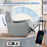 QKFF Wall Hugger Power Recliner Chair, Zero Wall Electric Recliner Chairs with USB Port, Space Saving Large Recliner for Living Room, RV, Home Theater QKFF