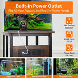 20-29-37 Gallon Fish Tank Stand with 3 Power Outlet 2 USB Port, Metal Aquarium Stand with 4-Tier Adjustable Storage Shelves, 30''L* 13''W*30''H Reptile Tank Stand, Fish Tank Table, 500lbs Capacity SECOCTSR