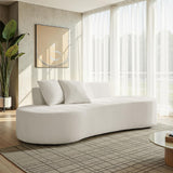 HULALA HOME 94.5" Curved Boneless Couch with Two Pillows, Oversized 3 Seater Compressed Foam Sofa with Deep Seat, Modern Cloud Couch for Living Room, No Assembly Required, Ivory HULALA HOME