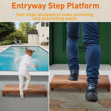 Wooden Step Platform 3.8" Height, Outdoor Steps with Non-Skip Pads for Seniors, Acacia Wood Step Stools for Adults, Stool for Bed, Bathroom, Kitchen, Garden, Stair Assist (No Assembly Required) Buruis