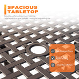 NUU GARDEN 5 Piece Patio Dining Set, 33" Round Cast Aluminum Dining Table with 1.97" Umbrella Hole and 4 Patio Dining Chairs for Backyard, Patio, Garden, Balcony, Brown with Gold Point NUU GARDEN