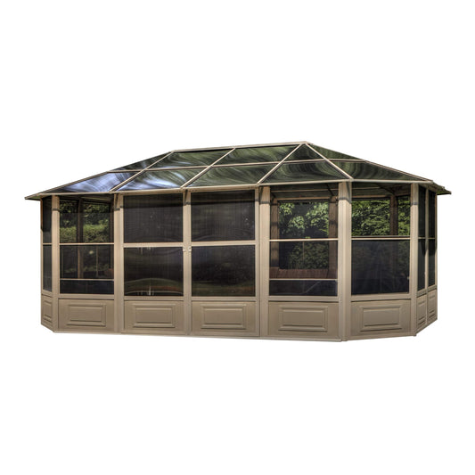 Gazebo Penguin Florence Solarium 12 Ft. x 18 Ft. in Sand - WoodArtSupply