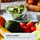 Greater Goods Nutrition Scale (Standalone, No Bluetooth) – Food Grade Glass Digital Food Scale with 2,000 Preloaded Foods, Compact 9.3"x6", for Portion Control, Calorie Counting, and Meal Prep Greater Goods