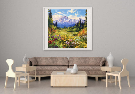 14CT Counted Cross Stitch Kits for Adults Mountain Flowers Advanced Stamped Cross Stitch Kits for Adults (Mountain 4) Moohue
