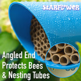 Rivajam Color Splash Mason Bee House - Vibrant & Strong Waterproof Bee Hotel & Insect Habitat - Mason Bee Tubes Filled Bee Houses for The Garden - Pollinator House Bug Hotel Gardening Gifts Rivajam