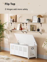 DINZI LVJ Litter Box Enclosure Furniture for 2 Cats, Top Opening Hidden Litter Box with Double Rooms, Dual Cat House with Good Ventilation, 47.2" Wooden Cat Washroom, White DINZI LVJ