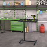 OLBRUS Adjustable Work Table with Wheels, Mechanic Rolling Tool Tray Table for Garage Repair Shops DIY, 220LBS Capacity Mobile Heavy Duty Steel Tool Cart OLBRUS