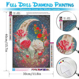 bleihum Moon Diamond Painting Kits for Adults-Flower Diamond Art for Adult,Rose Gem Painting Crafts Home Wall Decor,DIY 5D Gem Art Tree Perfect for Relaxation(12x16 Inch) bleihum