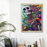 Generic Skull Diamond Painting Kits for Adults - Skeleton Diamond Art Kits for Adults, Round 5D Gem Art Kits for Adult DIY Crafts Kits for Gift Home Wall Decor Gifts 16x12inch Generic