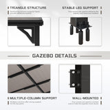 Devoko 10’x 10’ Gazebo for Patio, Lean to Gazebo Pergola on Clearance, Hardtop Wall-Mounted Gazebo with Awnings for Patio, Decks, Porch, Backyard Devoko