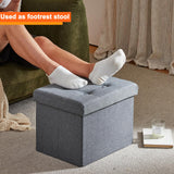 ALASDO Ottoman Storage Ottoman Footrest Stool Small Ottoman with Storage Foldable Ottoman Foot Rest Footstool Bench for Living Room 17x13x13inches Grey ALASDO