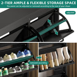 YITAHOME Shoe Cabinet with 4 Flip Drawers, Freestanding Shoe Rack, Shoe Organizer, Narrow Shoe Cabinet for EntryWay Hallway Living Room, Black YITAHOME