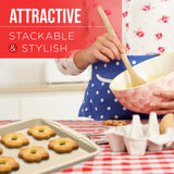 Bakken Swiss Cookie Sheet 3 Piece Set - Non-Stick, Stackable Baking Pans, White marble Deluxe Ceramic Coating – Dishwasher Safe - for Home Baking Bakken- Swiss