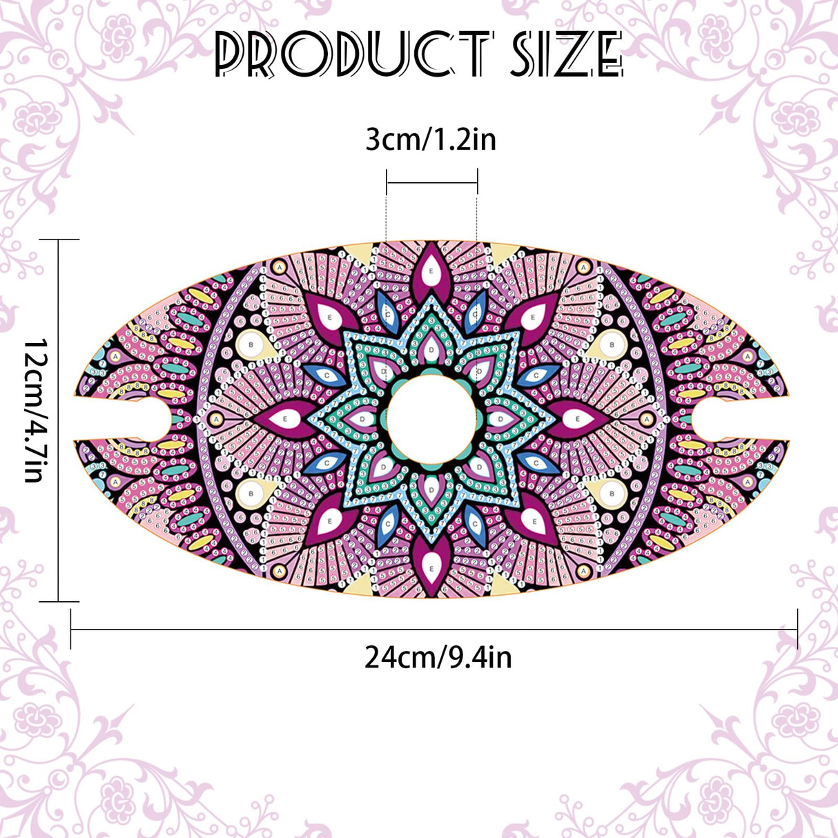 Diamond Painting Wine Glass Rack, DIY Pink Wine Glass Holder Storage Diamond Art Acrylic Organizer Stemware Rack for Bar Kitchen Cabinet (Mandala Style) antor