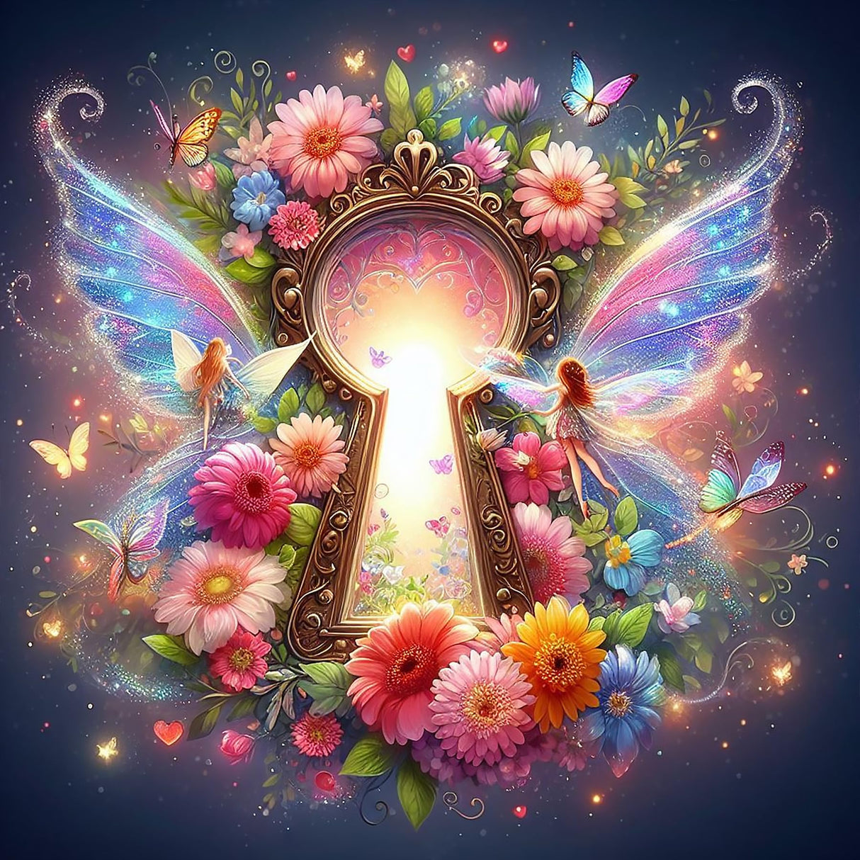 ijbnhd Fairy Diamond Art Kits for Adults, 5D Butterfly Fairy Diamond Painting Kit for Beginners, DIY Round Full Drill Fairy Gem Art Craft Kits for Home Wall Decor 12x16 Inch ijbnhd