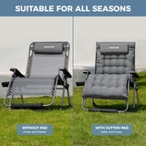 HOMSHADE XXL Zero Gravity Chair with Cushion, 33In Oversized Zero Gravity Lounge Chair, Patio Outdoor Recliner Chair for Indoor Outdoor with Headrest, Cup Holder, Footrest Support 500Lbs, Grey HOMSHADE