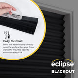 ECLIPSE Blackout Paper Pleated Shade - Cordless Durable Cut-to-Width Multi Pack Window Shades, 48 in x 72 in (2 Pack), Black Eclipse
