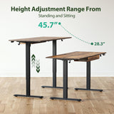 Agilestic Adjustable Height Electric Standing Desk with Storage Wooden Drawer, 48 x 24 Inches Stand Up Home Office Computer Gaming Table with Splice Board for Work Office Home, Rustic Brown Agilestic