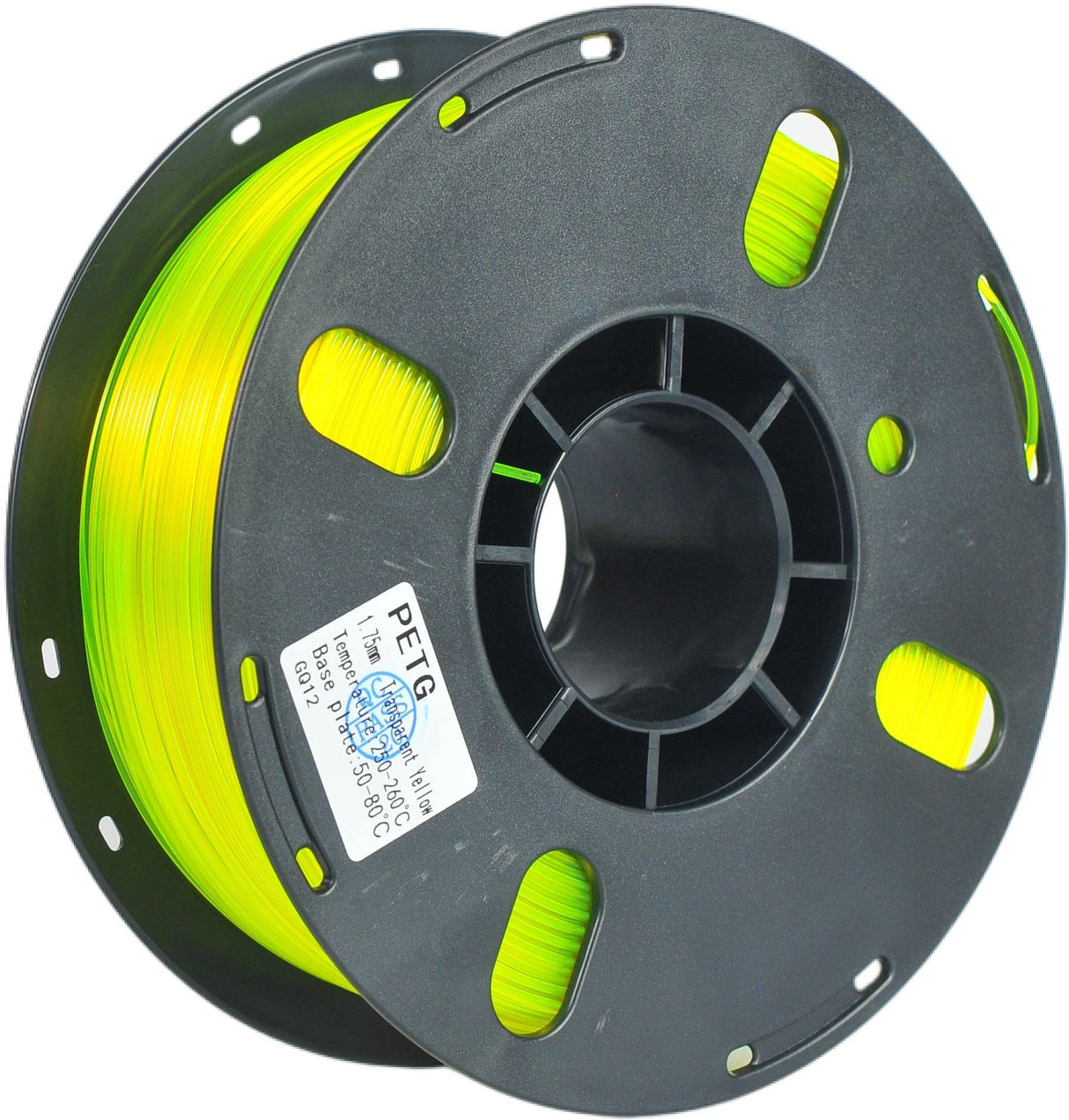 RANKI PETG Filament 1.75mm 3D Printer Filament, Dimensional Accuracy +/- 0.03 mm, 1kg Spool (Transparent Yellow) RANKI