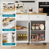 Shintenchi Kitchen Island with Drop Leaf, Rolling Kitchen Cart with Storage on Wheels, Table Bar Cart for Kitchen with Towel Rack & Seating Area for Dining Room, White Shintenchi