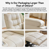 AIRSKY Leather Recliner Chair, Swivel Rocker Recliner Chair, Rocking Chair Nursery, Glider Rocking Chair with Thick Cushion, Oversize Glider Rocking Chair, Nursery Chair with High Back, R2, Beige AIRSKY