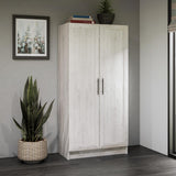 Prepac Elite Rustic White Storage Cabinet with Shaker Doors and Adjustable Shelves Prepac