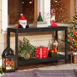 DWVO 48" Outdoor Bar Table Console Table, HIPS Material Indoor Outdoor Multifunctional Buffet Bar Storage Organizer with Adjustable Feet (Black) DWVO