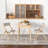 Giantex Folding Dining Chairs Set of 4, No Assembly Folding Chairs w/Linen Padded Seats, Wood Foldable Kitchen Chairs, Easy to Store Extra Event Chairs, Padded Folding Chair for Wedding Guests Party Giantex