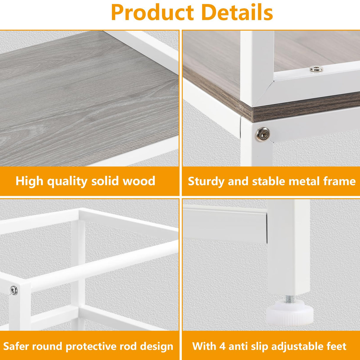 LIANTRAL Toddler Kitchen Stool Helper, Toddler Standing Tower with Safety Rail, Kids Kitchen Step Stool, Wood and Metal, Kids Counter Level Learning Stool for Kitchen, Bathroom, White LIANTRAL