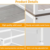 LIANTRAL Toddler Kitchen Stool Helper, Toddler Standing Tower with Safety Rail, Kids Kitchen Step Stool, Wood and Metal, Kids Counter Level Learning Stool for Kitchen, Bathroom, White LIANTRAL