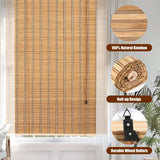 CSBWDLT Bamboo Blinds Roman Bamboo Curtains Roller Shades for Interior Windows,Roll Up Blinds Indoor Outdoor Patio 30" W x 64" H CSBWDLT
