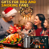 Grilling Accessories Men Women Gifts - BBQ Baster Brush and Sauce Basting Pot Set Christmas Stocking Stuffers Birthday Dad Mom Son Husband Chef Tools Smoker Unique Cooking Gadgets Kitchen Essentials LONGESISM
