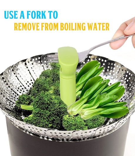 Consevisen Vegetable Steamer Basket for Cooking Food, Stainless Steel Veggie Steam Basket for Pot, Folding Expandable Steaming Insert with Extendable Handle Fits Various Size Pot, 5.1" to 9" Consevisen