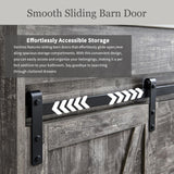 Aitjunz 30" Farmhouse Bathroom Vanity with Sink, Freestanding Bathroom Storage Vanity Cabinet w/Sliding Barn Door & 3 Drawers, Adjustable Shelves, Light Grey Aitjunz