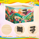 Chunful 6 Set Unfinished Wooden Boxes for Crafts 4.72 x 4.72 x 3.15 Inch Small Wood Jewelry Treasure Chest Box with Hinged Glass Lid for DIY Project Craft Painting Gifts Chunful